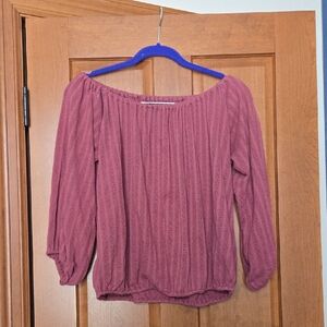 Free People Dusty Rose Off-Shoulder Blouse